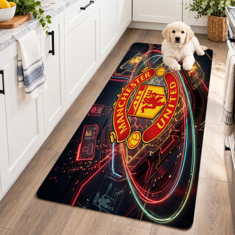 Flannel Kitchen Mat Manchester United Soft Area Rug Non Slip Floor Carpet Home Decoration