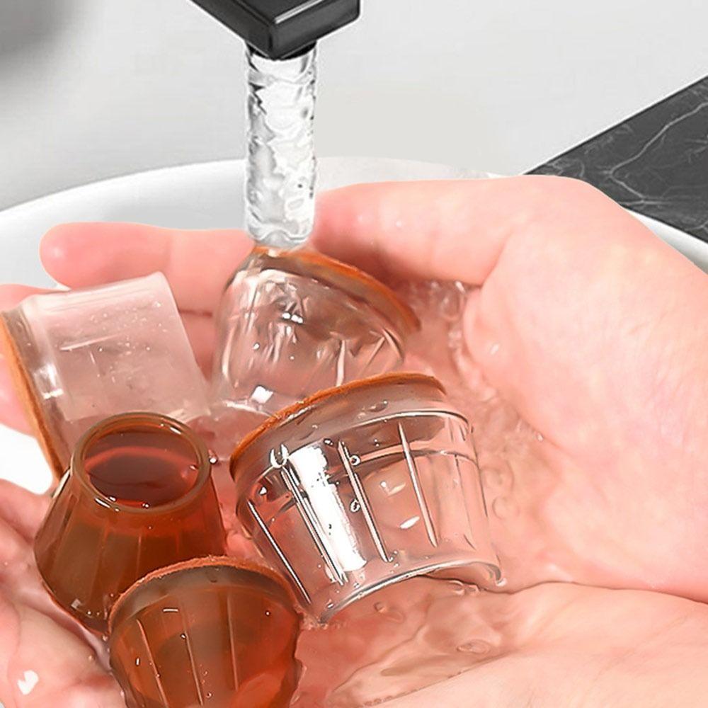 4pcs Noise Prevention Chair Leg Protector Thicked Scratch-proof Leg Cover Silicone  Furniture Pads