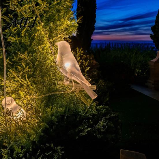 Decorative Solar Garden Lights Bird String Lights, Outdoor Waterproof Light, Warm Glow LED Light for Patio Balcony Lawn Decor Maintenance Free
