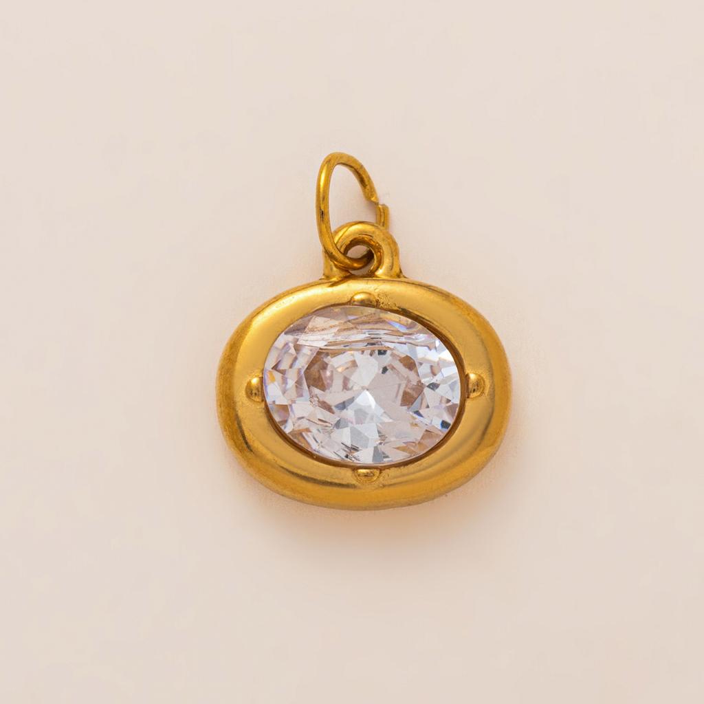 Yori 3Pcs Stainless Steel 18K Gold-plated Pendant Jewelry DIY Necklace Bracelet Making December Birthstone Pendant Accessories