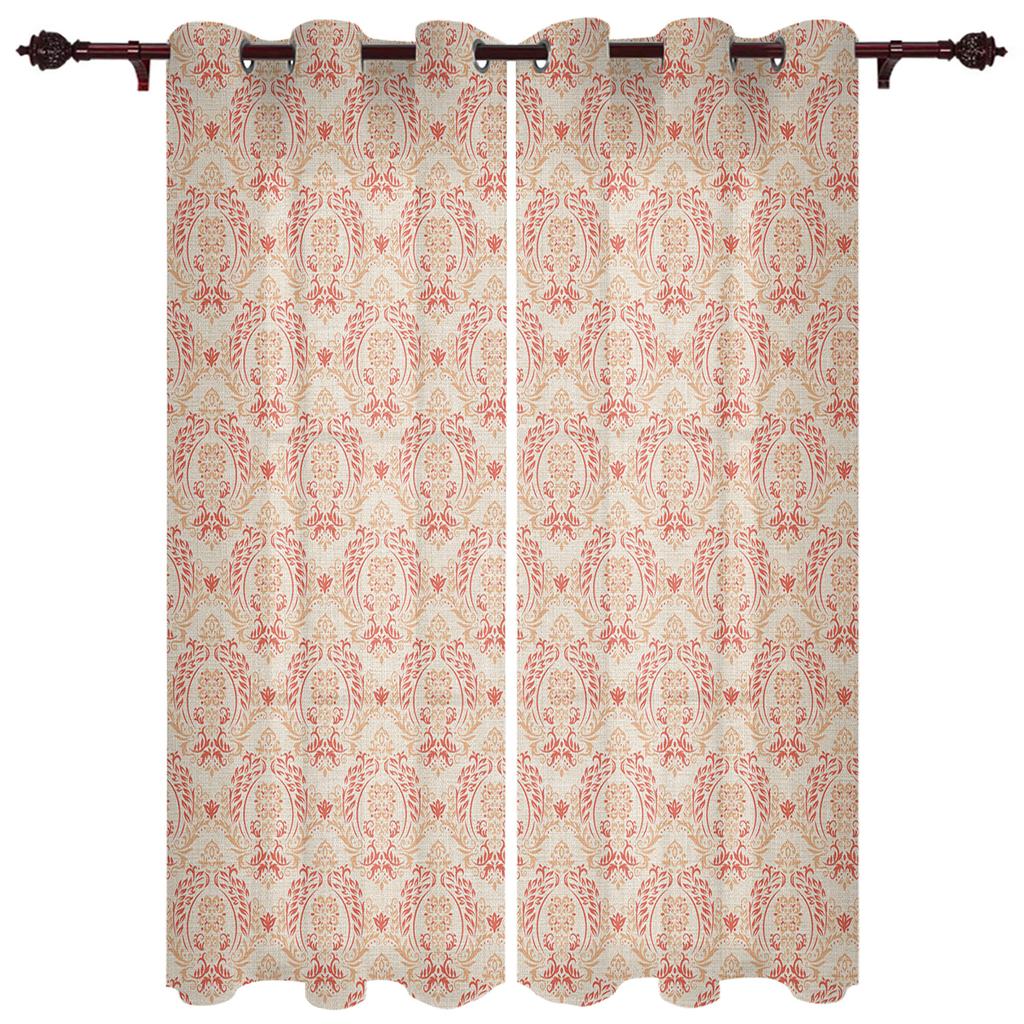 Black Baroque Pattern Window Curtain For Living Room Bedroom Luxury Home Kitchen Decor Items Curtains