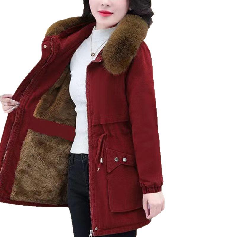 Women's Winter Velvet-Thickened Cotton Coat: 2026 Fashion, Cold-Resistant, Warm Mother's Jacket