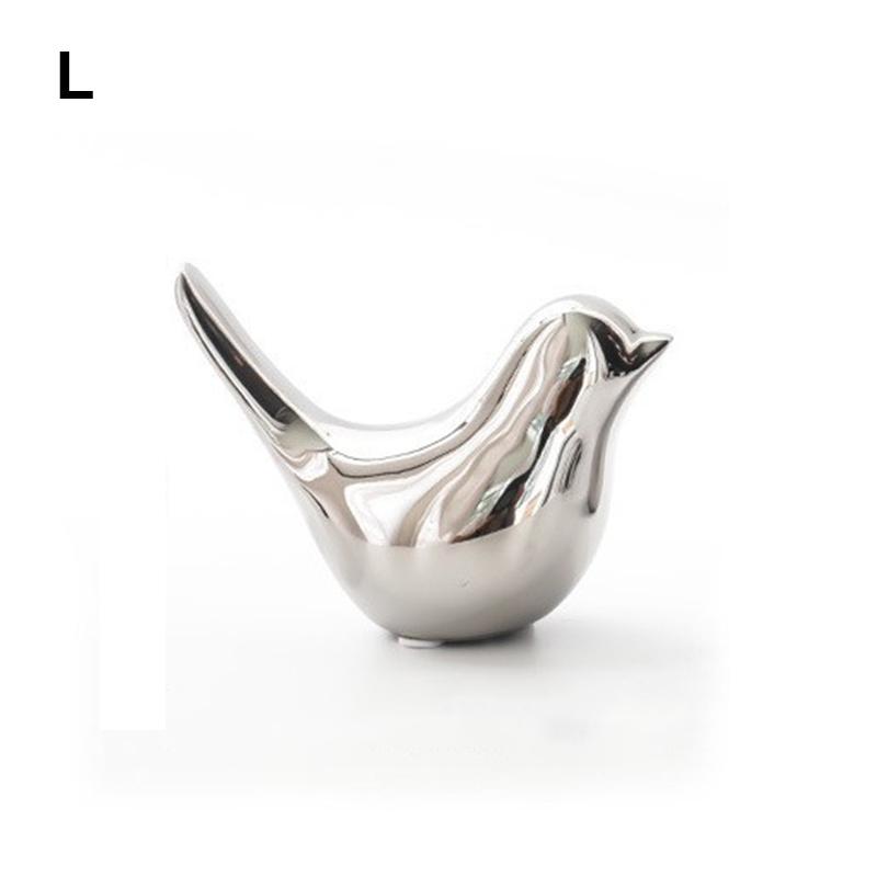 Ornamente Păsări Ceramice Argintii Păsări Ceramice Simple de Lux Figurine Păsări Ceramice Aurii