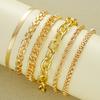 6Pcs/Set Chunky Twisted Cuban Chain Bracelets for Women Simple Gold Color Metal Waterproof Bracelets Sets Fashion Jewelry Gifts