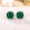 Ne'w Bright White/Yellow/Pink CZ Stud Earrings for Women Fashion Contracted Jewelry High Quality Wedding Engagement