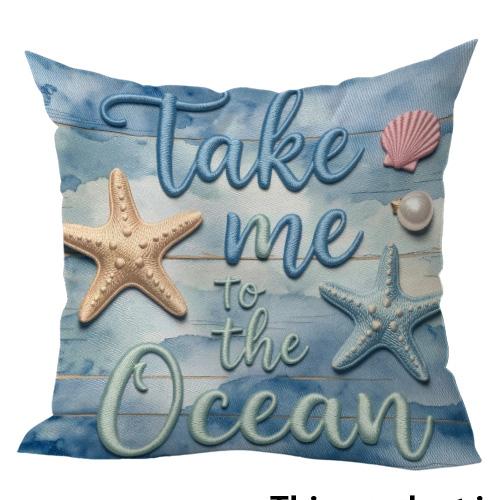 1/4pcs Life is Better at the Beach Ocean Inspired Pillow Covers Sofa bed cushion cover home bedroom decoration, 2D flat printing