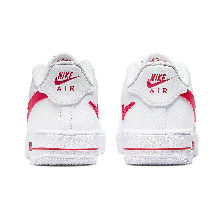 Nike Air Force 1 GS Cut-Out Swoosh - White University Red Kids Sneakers DR7970-100
