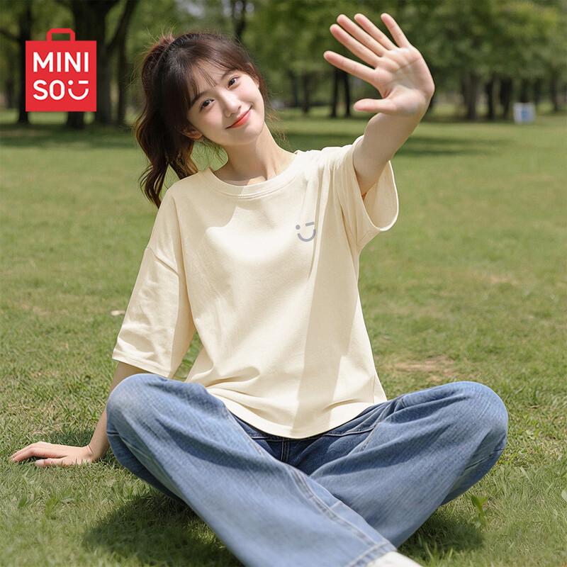 MINISO Women s Cotton Crew Neck T-Shirt 2XL