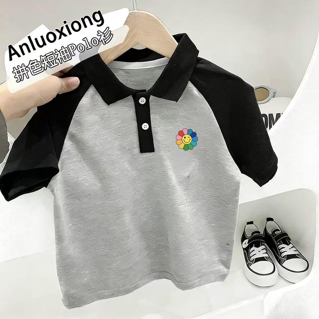Summer Kids Cotton Polo Shirt Short Sleeve Casual Fashion Top For Boys And Girls