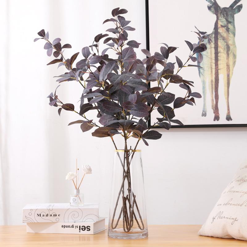 Simulation eucalyptus leaf fake flower autumn color wedding road guide decoration layout simulation green plants