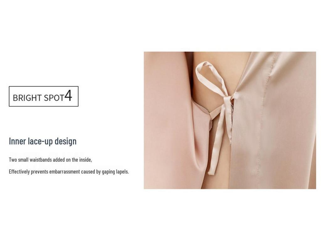 Women's Short-Sleeved Imitation Silk Pajamas and Bridal Morning Robe