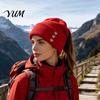 Autumn Winter Outdoor Headgear Heart Rhinestone Knitted Hat, Women Glitter Warm Cuffed Skull Cap with Rhinestones Stretchy Knit for Daily Street Wear