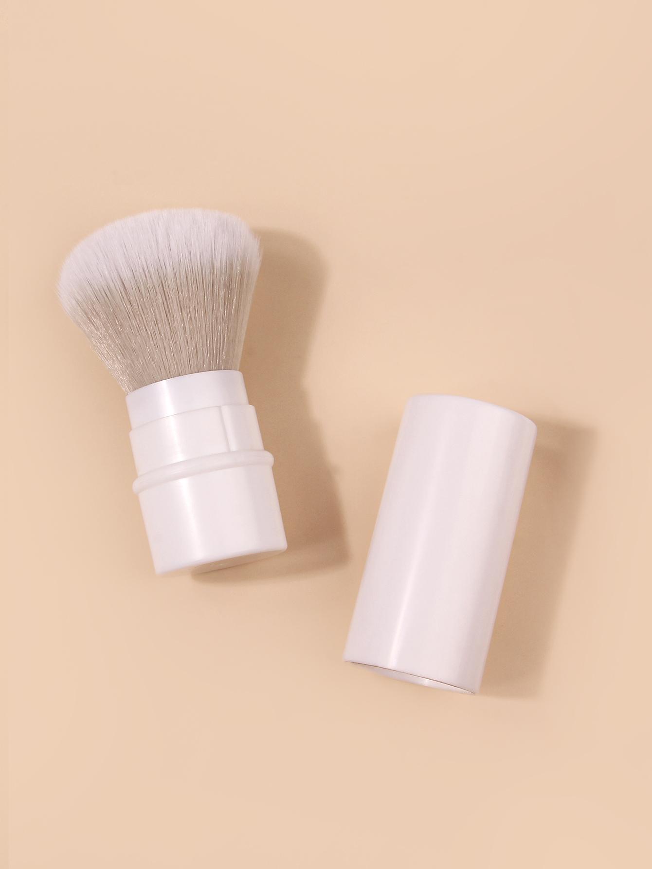 

Portable Telescopic Loose Powder Brush Dustproof Cover Multifunctional Makeup Brush Blush Brush Contouring Brush Makeup Tool білий
