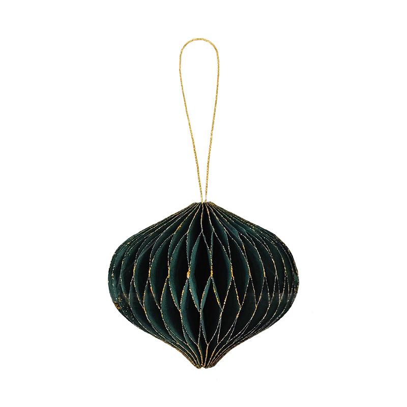 1/6ks 3D mini trblietavý prívesok voštinový guľôčka s trblietavým okrajom z papiera voštinový ornament