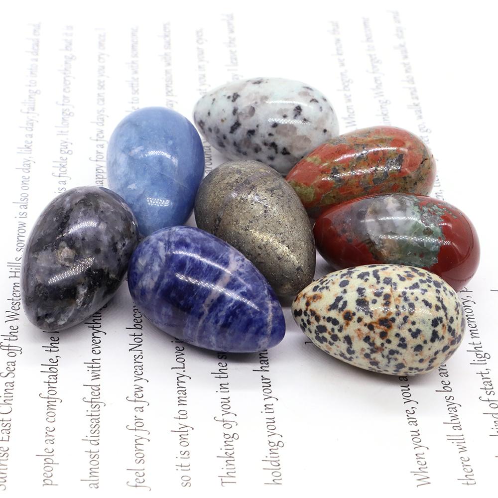 Polished Egg Shaped Gemstone Crafts Natural Stones Room Decor Healing Crystals Rose Quartz Agate Home Decoration Gifts 24X40Mm