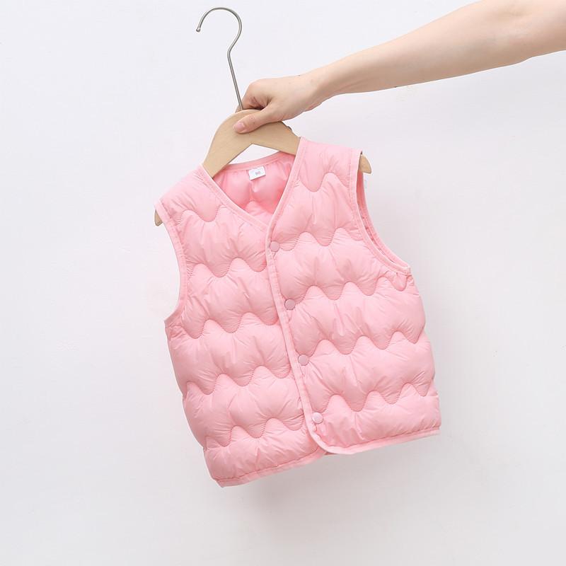Children's cotton vest thickened short cotton-padded clothes 2025 autumn winter boys' girls' warm solid vest tops with Wear it inside or outside