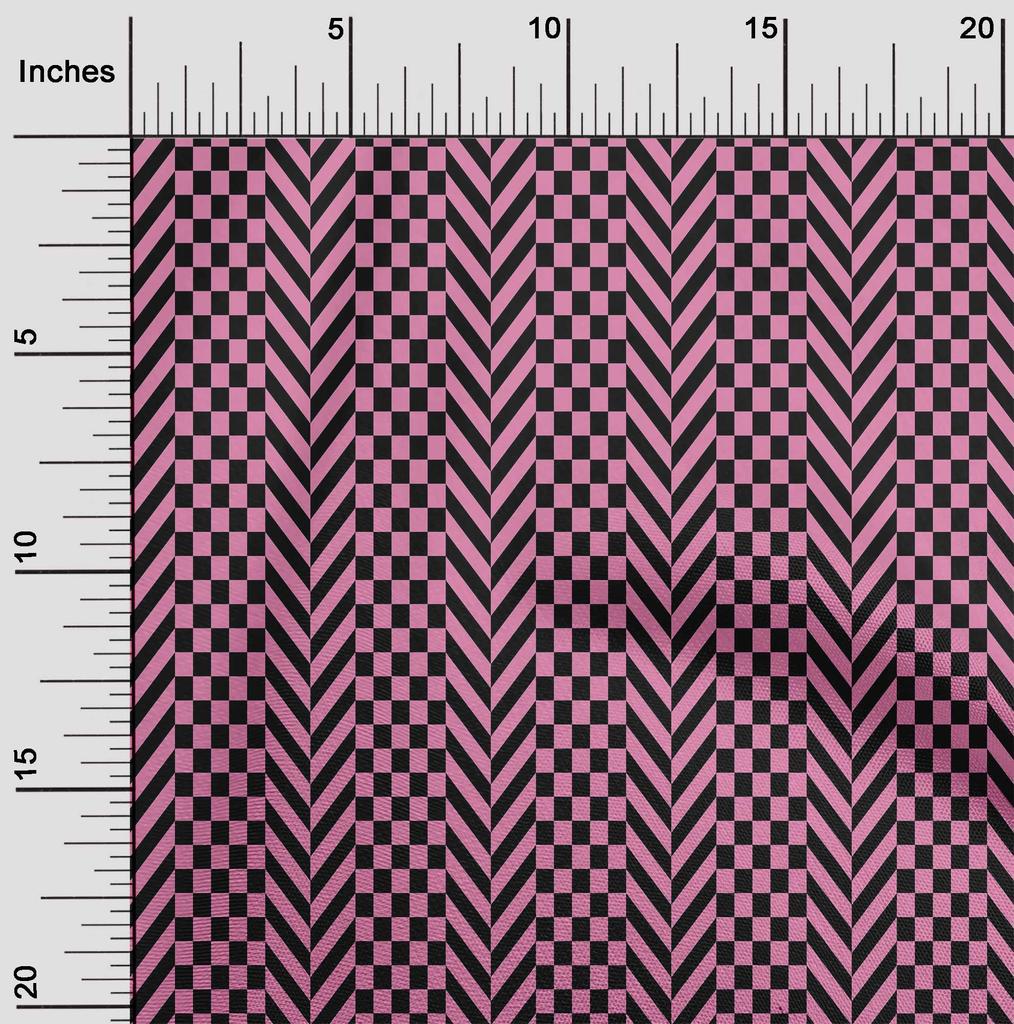 oneOone Georgette Viscose Black Fabric Check Sewing Craft Projects Fabric Prints By Yard 42 Inch