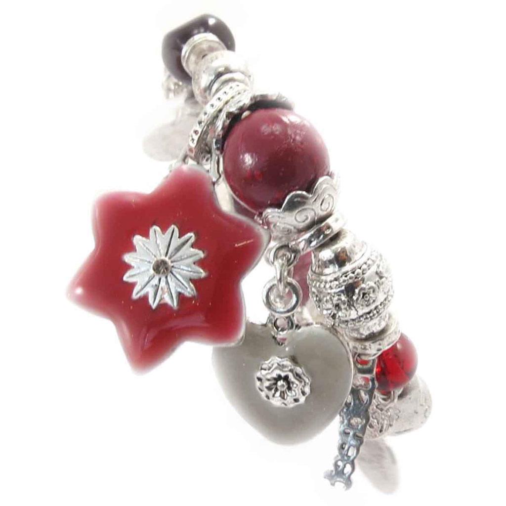 Les Trésors De Lily [C5448] - Cherry Red 'Japanese Garden' Designer Bracelet