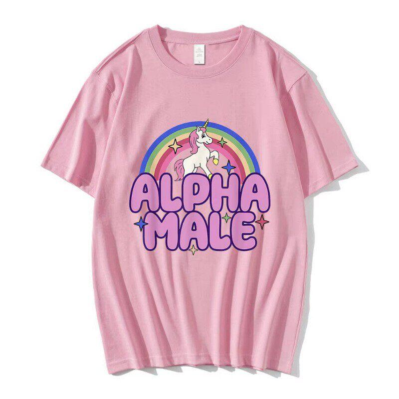 Funny Meme Unicorn Rainbow Graphic Print Tshirt Unisex Women Harajuku Pop Fashion Cotton Summer New Tee Loose Casual Oversized Top