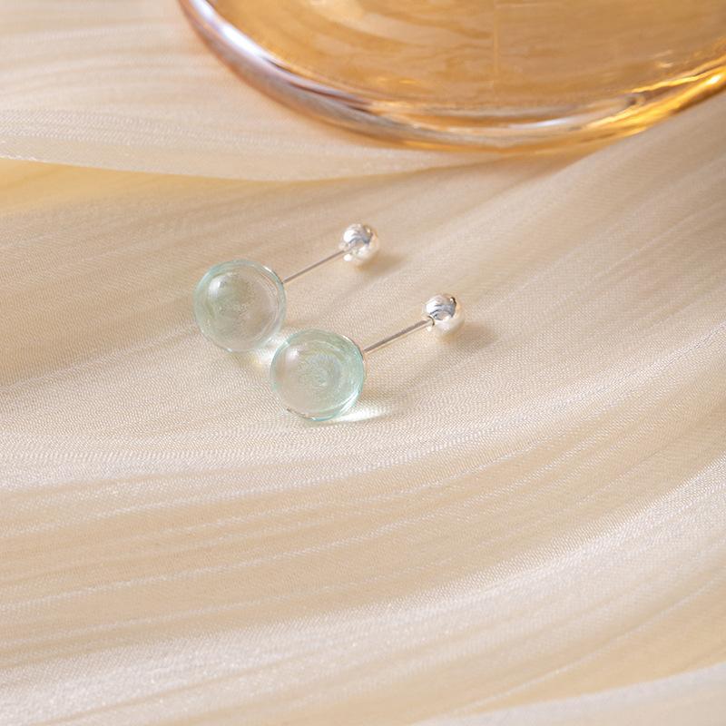 Simple Temperament, Small Earrings, Macaron Jelly Color, Adzuki Bean Stud Earrings, Students' Ear Holes, No Need To Pick Exquisite Earrings.
