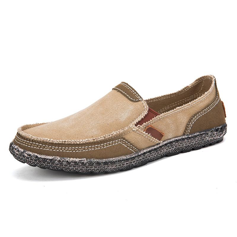 New Spring Autumn Light Canvas Shoes Men Breathable Men Shoes Loafers Soft Comfortable Outdoor Flat Lazy Shoes