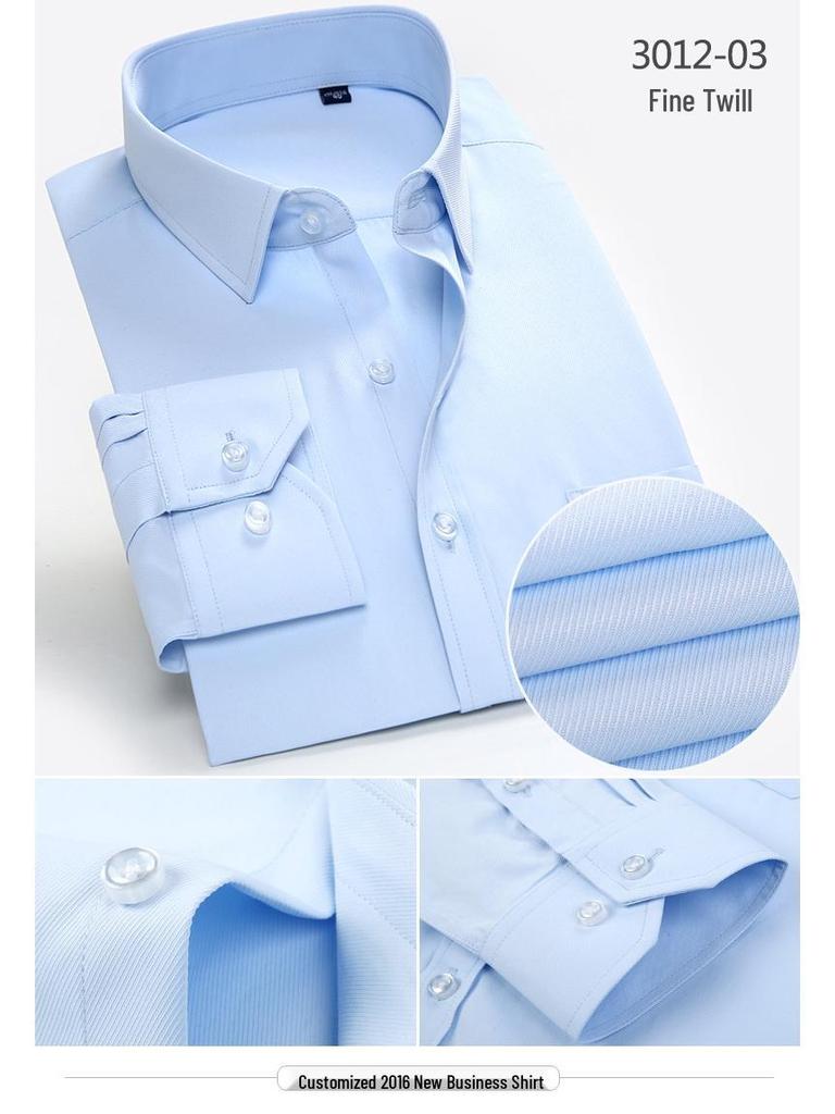 Camicia Professionale da Uomo a Maniche Lunghe a Strisce Bianche - Ideale per Lavoro, Tempo Libero, Colloquio o Abbigliamento da Lavoro (Logo Disponibile)