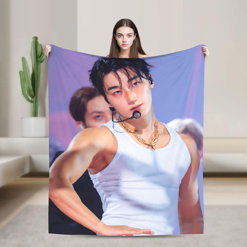 San Ateezs Kpop Blankets Fleece Textile Decor Portable Ultra-Soft Throw Blanket for Home Couch Bedspreads