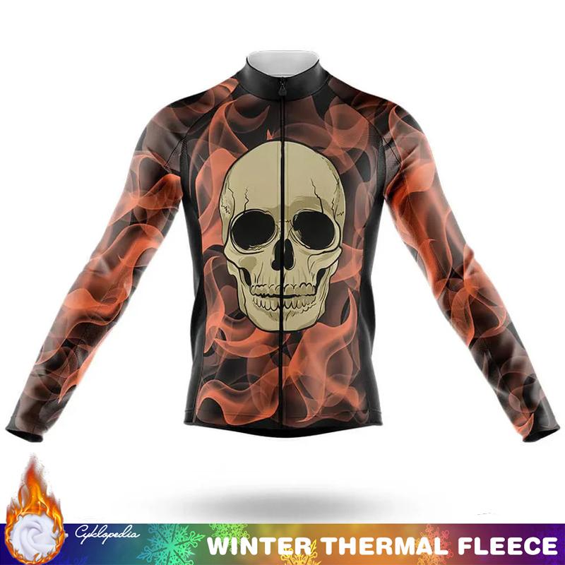 SKULL Cycling Jersey Fleece Outfit 2026 Winter Thermal Mens Clothes Uniform Man Road Bikes Men Retro Clothing Men's Biking Cycle