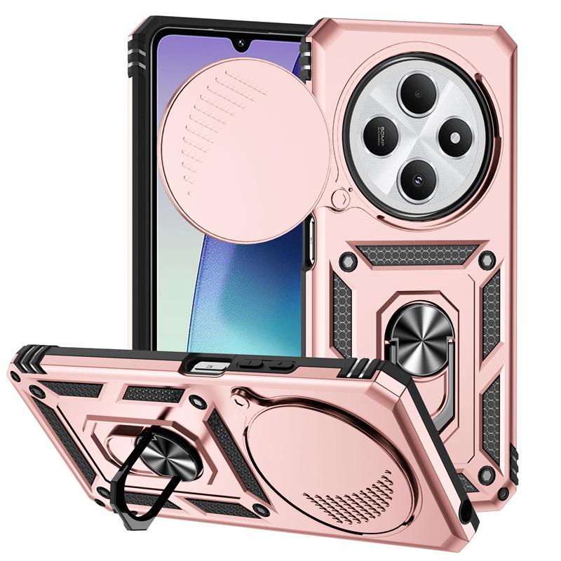 For Xiaomi Redmi 14C 4G Case Slide Lens Protect Shockproof Armor Phone Case For Xiaomi Redmi 14C 14 C Redmi14C Ring Holder Cover