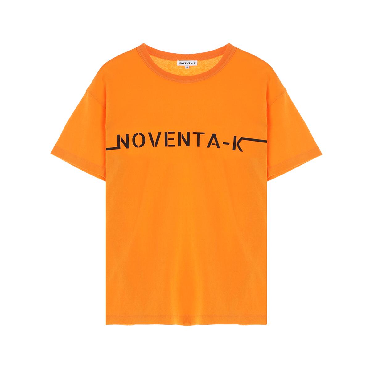 Nobenta K Loose Fit Round Short Sleeve T-Shirt Orange 46 Size