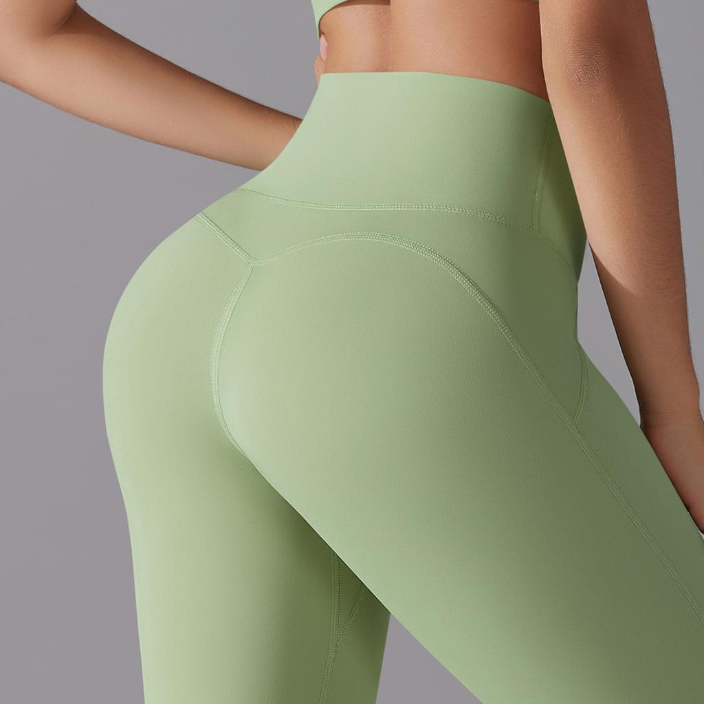 New no-wear underwear, no embarrassment line, high waist tight nude nine-point pants, sports running fitness high elastic yoga pants
