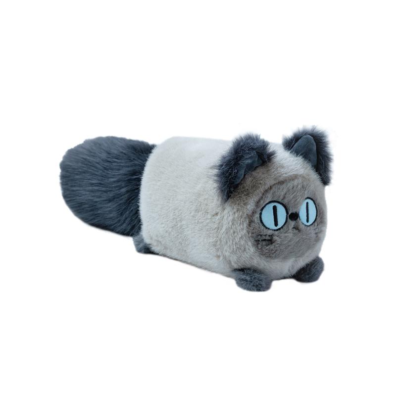 30/46 cm Oreiller Peluche Chat Marron Rempli Moelleux Mignon Animal Dessin Animé Cale-nuque Compagnon de Sommeil Cadeau 30cm
