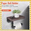 BAAU Rustic Industrial Toilet Paper Roll Holder,Pipe Floating Holder For Home/Bathroom,Wall Mounted Shelf