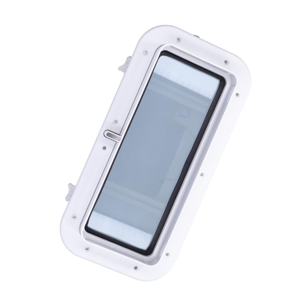 Rectangle Portlight Tempered Glass Opening Window for Marine Boat Yacht RV White 15-3/4 X 7-7/8in Boat Accessory Boat Portlight