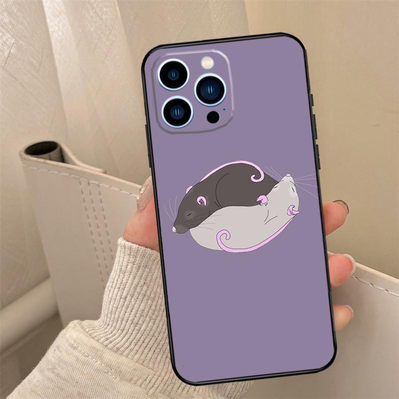 Cute Rattie Rats Phone Case For iPhone 16 15 14 13 11 12 17 Pro Max Mini 15 16 Plus 16e 17 Air Cover Coque