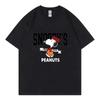 Snoopy Peanuts Pink Unisex Women Tshirt Summer Short Sleeve Cotton Unisex Tee Shirt Tops Cartoon Anime Fashion Clothes Tops