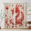 2 Pcs, Filtering Curtains (excluding Rods, Non-movable, Without Batteries) Chinese Dragon for Use In Bedrooms and Living Rooms