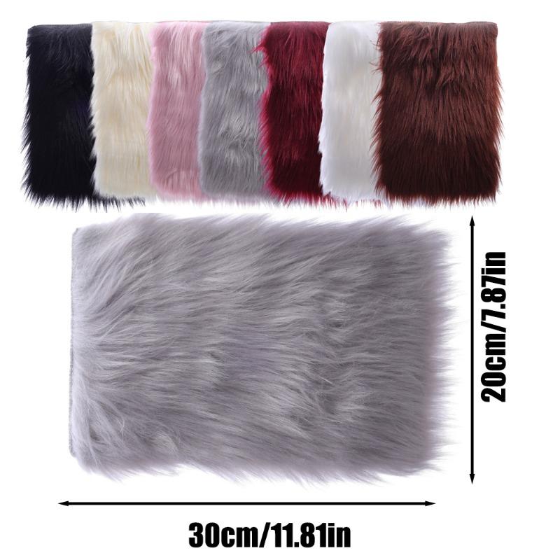 Winter Car Armrest Cushion 30x20cm Car Arm Rest Box Artificial Wool Warm Non-slip Long Plush Cover Pad Car Interior Accessories