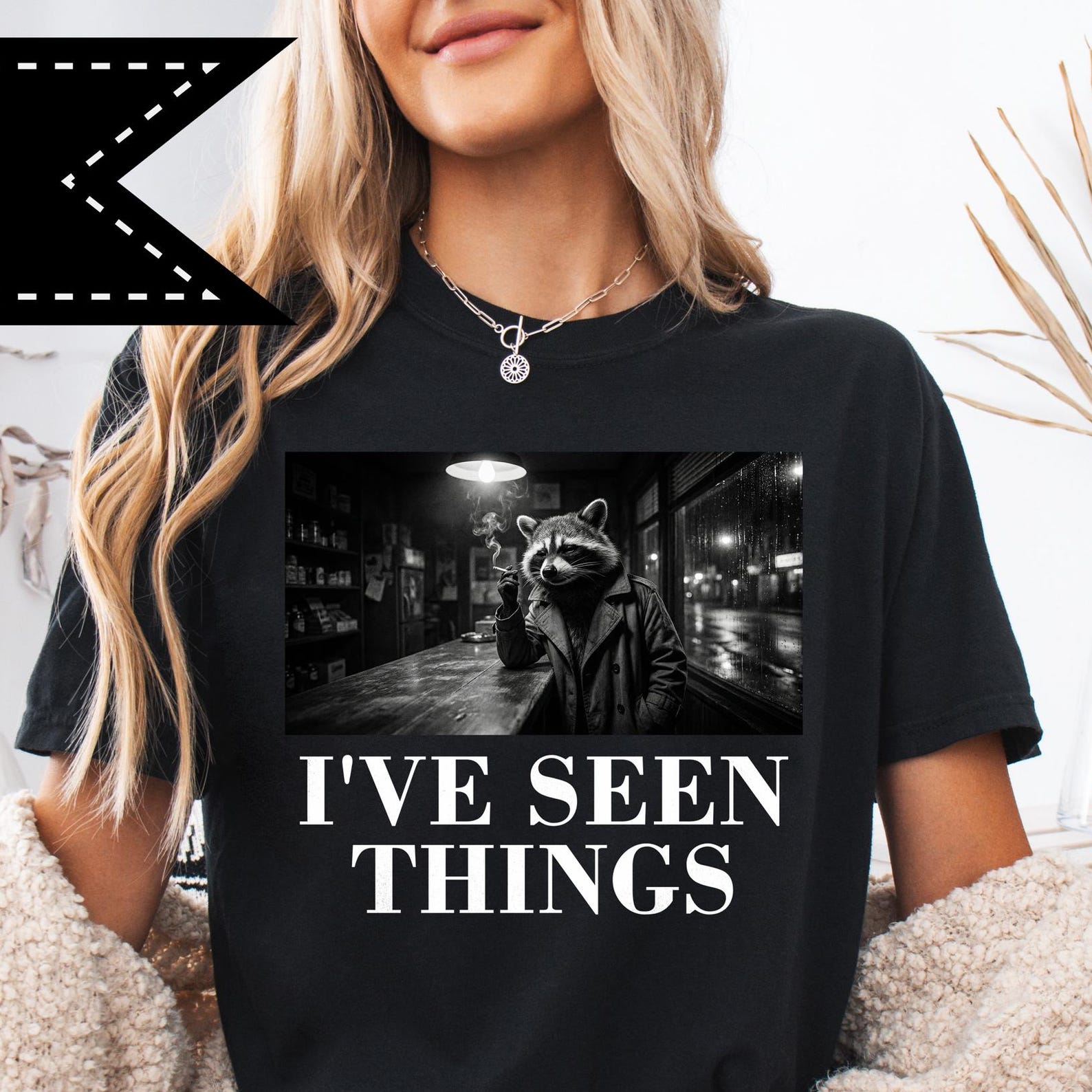I ve Seen Things Racoon Smoking Shirt, ADHD Sensory Humor Tee, Gift for Men, Vintage 90s Y2K Graphic Tee M