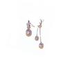 Moon Star Long Stud Earrings with Bling Zircon Stone for Women Fashion Jewelry Asymmetry Earring