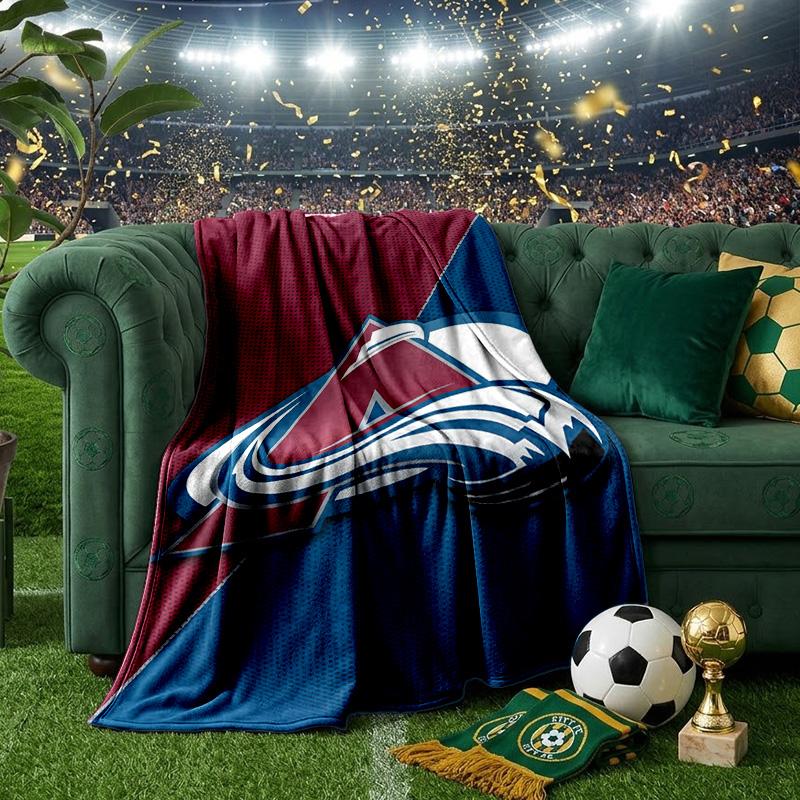 Colorado Hockey Throws Blanket Flannel Blankets Plush for Couch Bed Gifts for Men Women Travel Picnic Blanket Christmas Fan Gifts