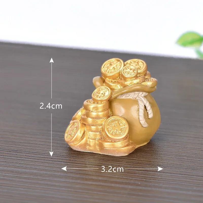 Feng Shui Auspicious Fa Cai Money Tree Gold Ingot Bag Lucky Fortune Spring Festival Mascot Desktop Ornament Car Home Decor Craft
