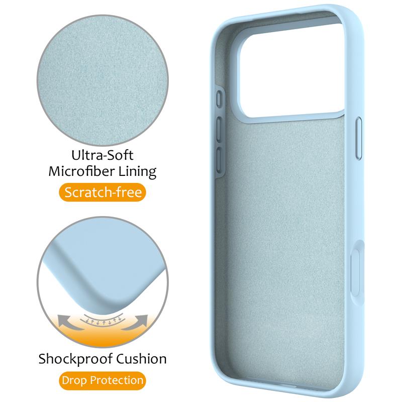 For iPhone 17 Pro Max 17 Air Case Magnetic Liuqid Silicone with Microfiber Lining inside Ring Stand Cover for iPhone17