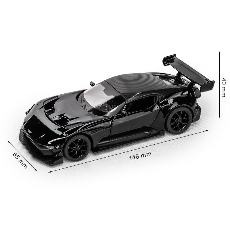 

1/32 масштаб Aston Martin VULCAN имитационная модель автомобиля литые металлические игрушечные машинки украшения из сплава звук свет металлический человек Aston Boy детский подарок чёрный
