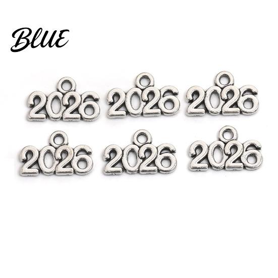 Holiday Number Decor 50Pcs 2026 Alloy Charm Vintage Decoration Accessories