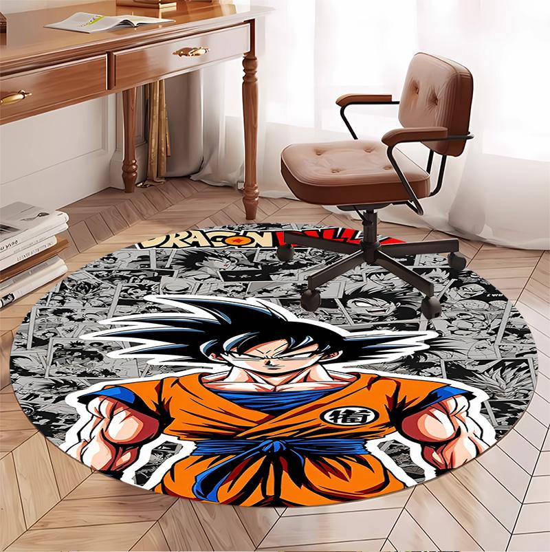 Dragon Ball Pattern Round Rug, Indoor/Outdoor Mat, for Picnic, Gameroom, Bedroom, Office, Living Room, Home Decor Carpet, Birthday Gift
