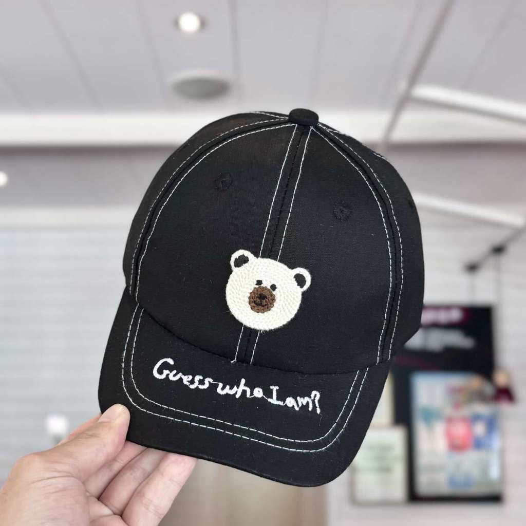 

Childrens Cartoon Duck Bill Hat With Embroidery For Boys And Girls Fall Season Sun Protection чёрный