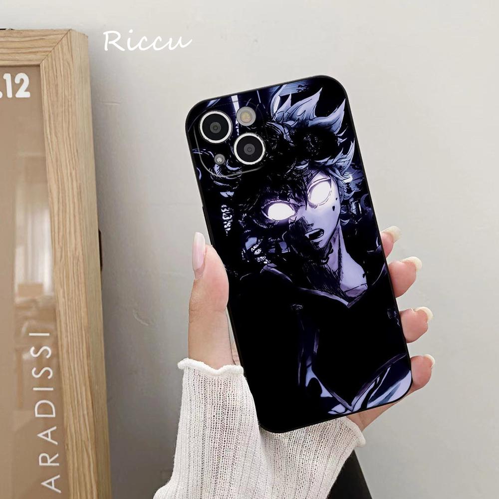 

Мягкий чехол для iPhone 14 с аниме «Черный клевер» для Iphone 14 11 12 Pro 8 7 Plus X 13 Pro MAX SE2020 XR XS RICCU, мягкие чехлы iphone 14