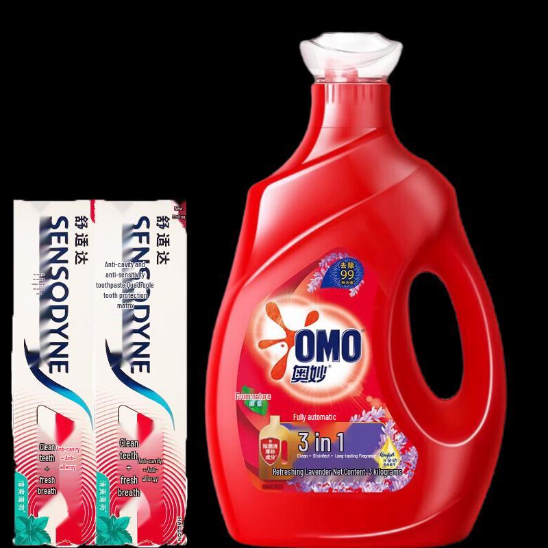 Sensodyne Fresh Mint Toothpaste & Omo Lavender Laundry Detergent Bundle
