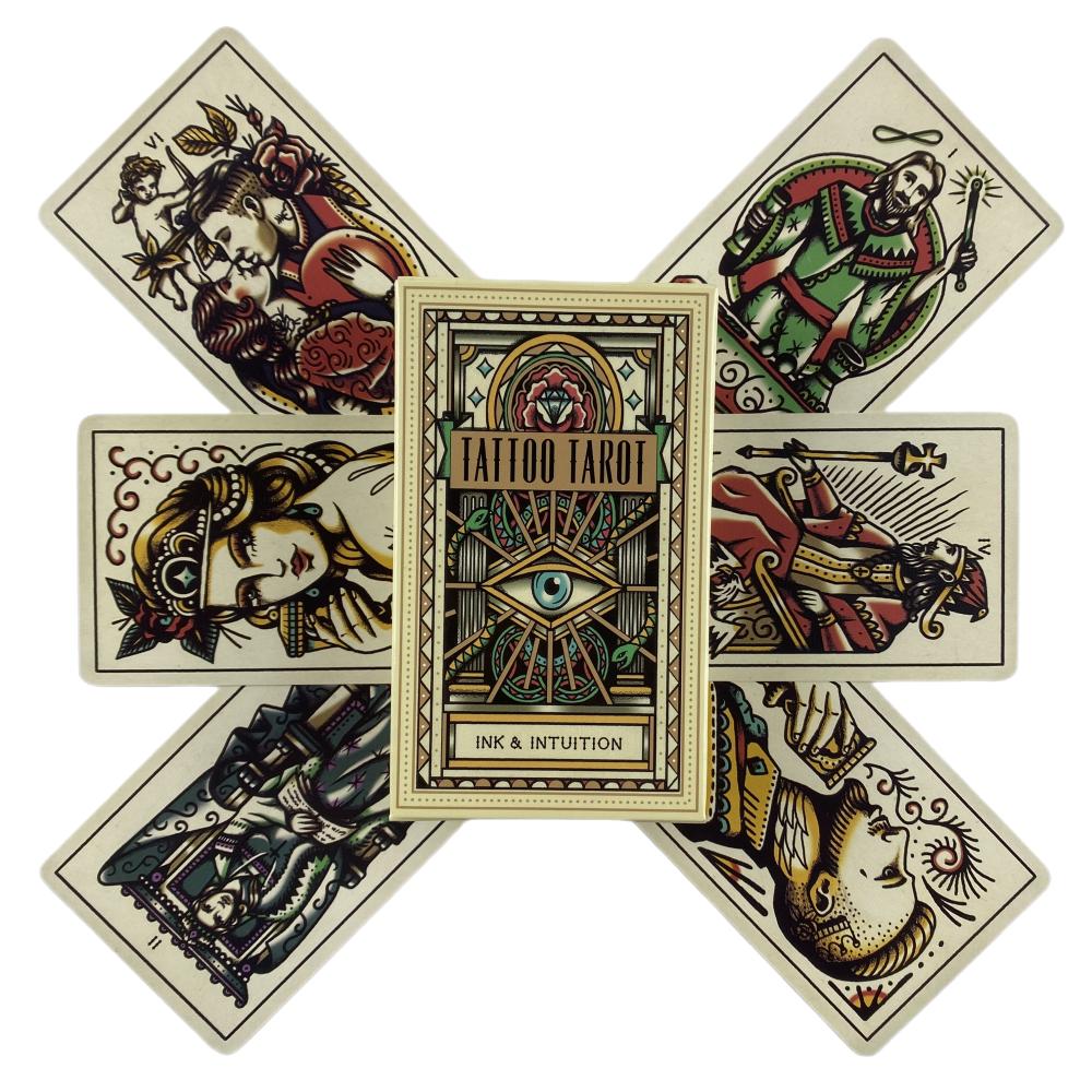 Tattoo Tarot Cards Divination Deck English Versions Edition Oracle Board Playing INK Table Game For Party